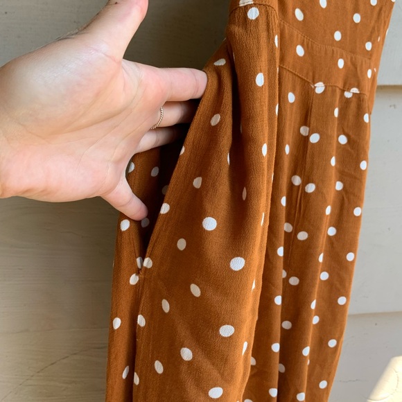 AE Polka Dot Tie Back Jumpsuit in burnt orange - Picture 5 of 8